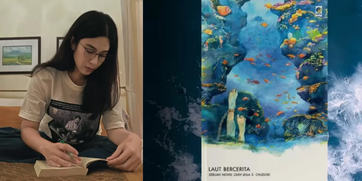 Sosok Dian Sastrowardoyo dan perannya sebagai Kinan di film Laut Bercerita. (Kolase Instagram/therealdisastr/lautbercerita)