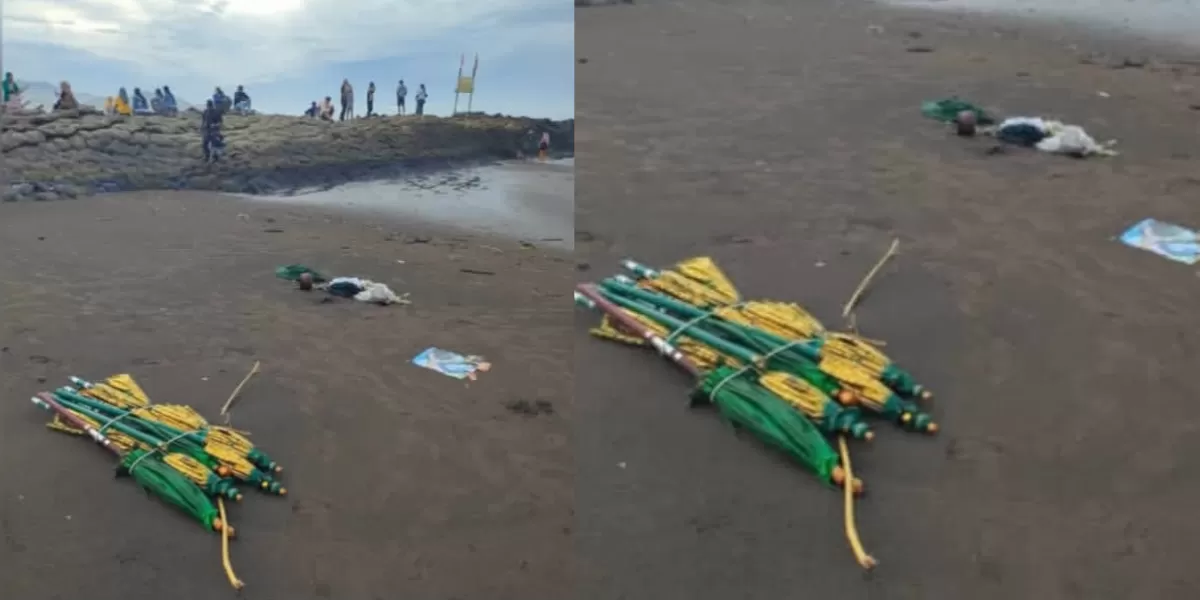 Benda-benda mencurigakan di Pantai Watu Ulo  (Instagram @jember24jam_)