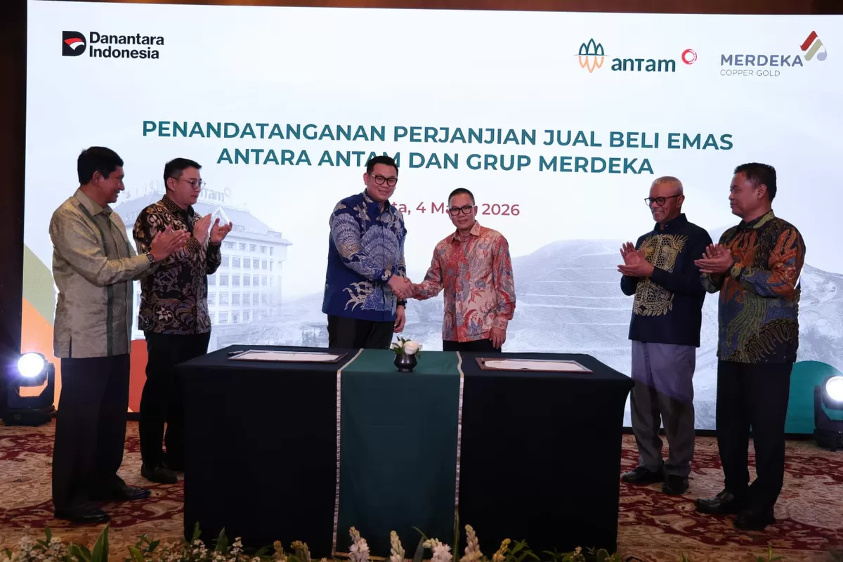 ANTAM jalin kerjasama dengan Grup Merdeka. (Dok. ANTAM)