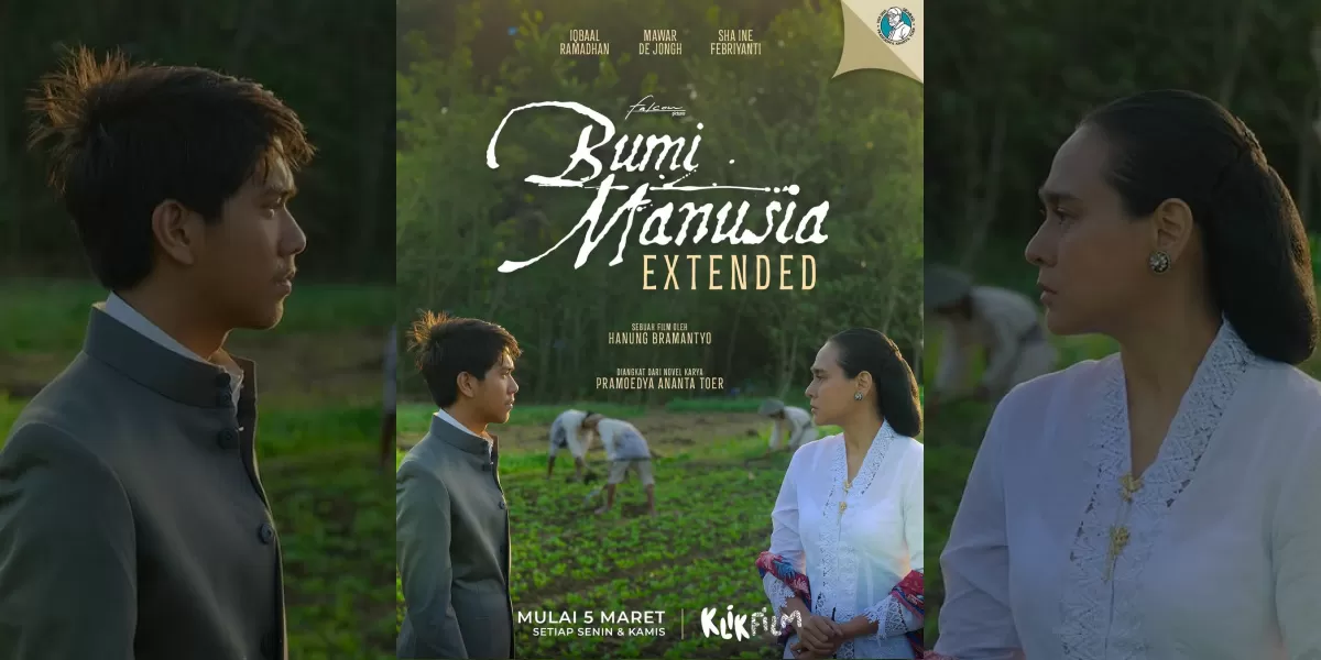Poster resmi Bumi Manusia Extended yang menampilkan karakter Minke dan Annelies dalam adaptasi karya Pramoedya Ananta Toer yang hadir eksklusif di KlikFilm. (Instagram/klikfilm)