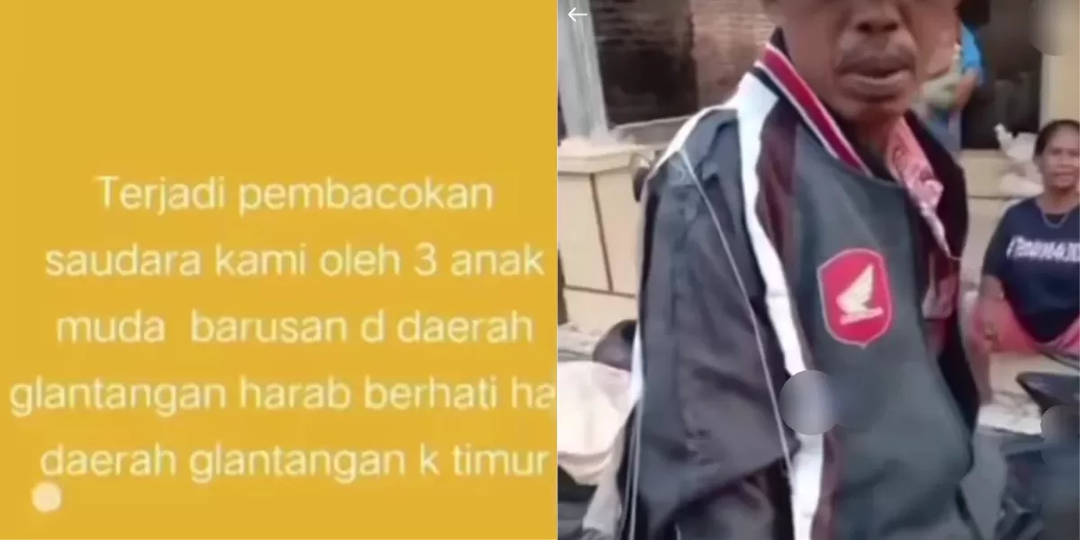 Pria korban pembacokan di Glantangan jember  (Instagram @jember24jam_)