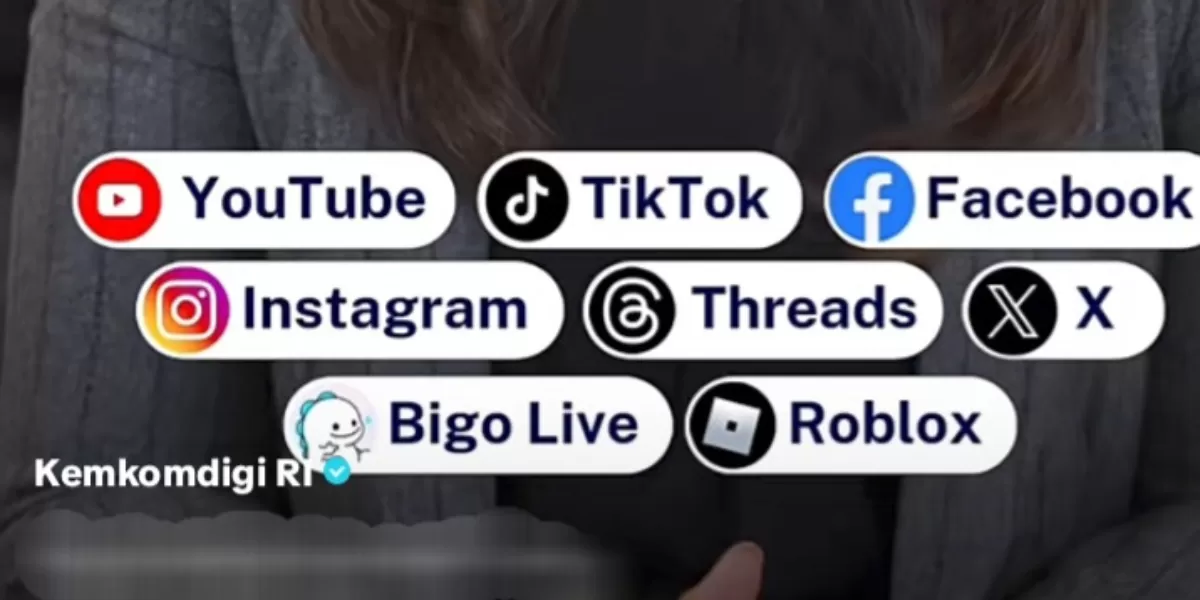 Platform yang tak boleh di akses anak dibawah 16 tahun  (Tiktok @Kemkomdigi RI)