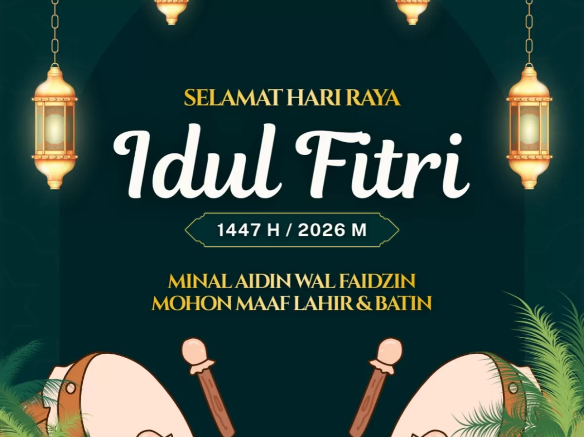Ilustrasi Poster Hari Raya Idul Fitri 1447 Hijriah. (Canva.com/Purno Sudibyo)