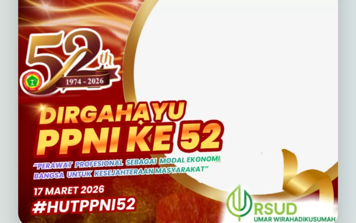 Twibbon HUT PPNI ke-52 dan Hari Perawat Nasional 2026. (Twibbonize.com/asangga pnr)
