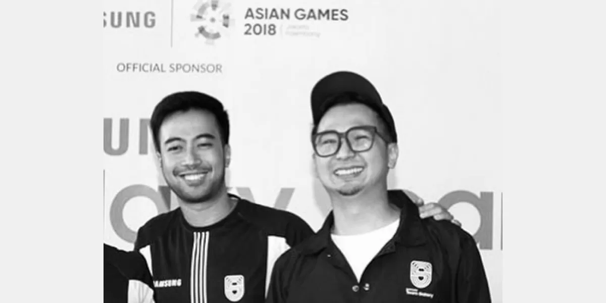Vidi Aldiano bersama Edho Zell saat terlibat dalam kampanye Asian Games 2018.  (Instagram/edhozell)