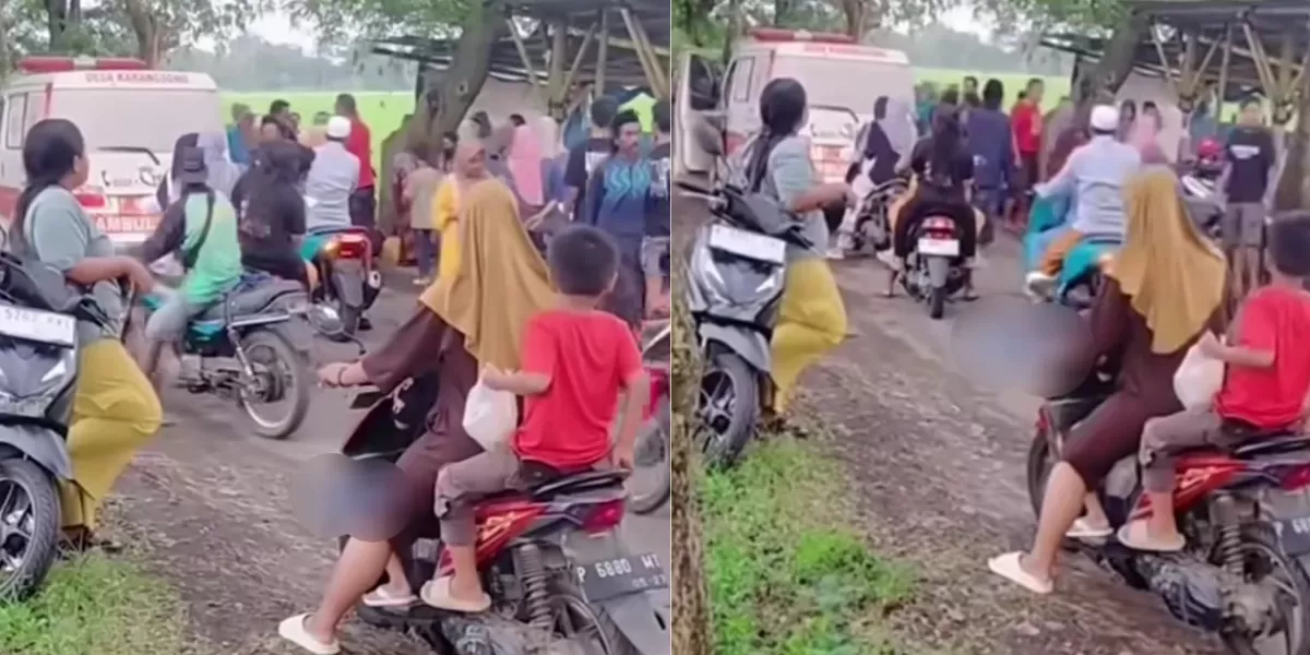 Suasana ibu melahirkan di pinggir jalan di Jember  (Instagram @jember24jam_)