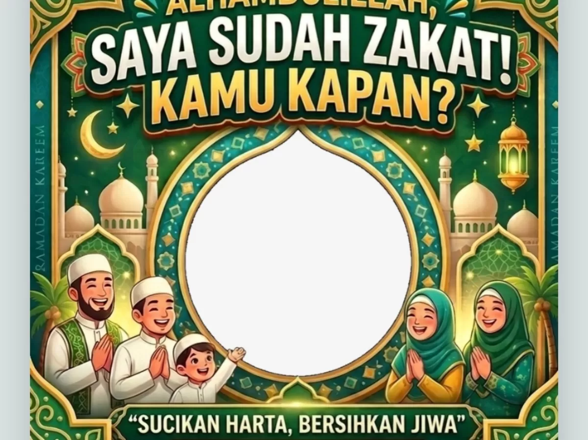 Twibbon menunaikan Zakat Fitrah 1447 Hijriah. (Twibbonize.com/Adit Sugiansah)