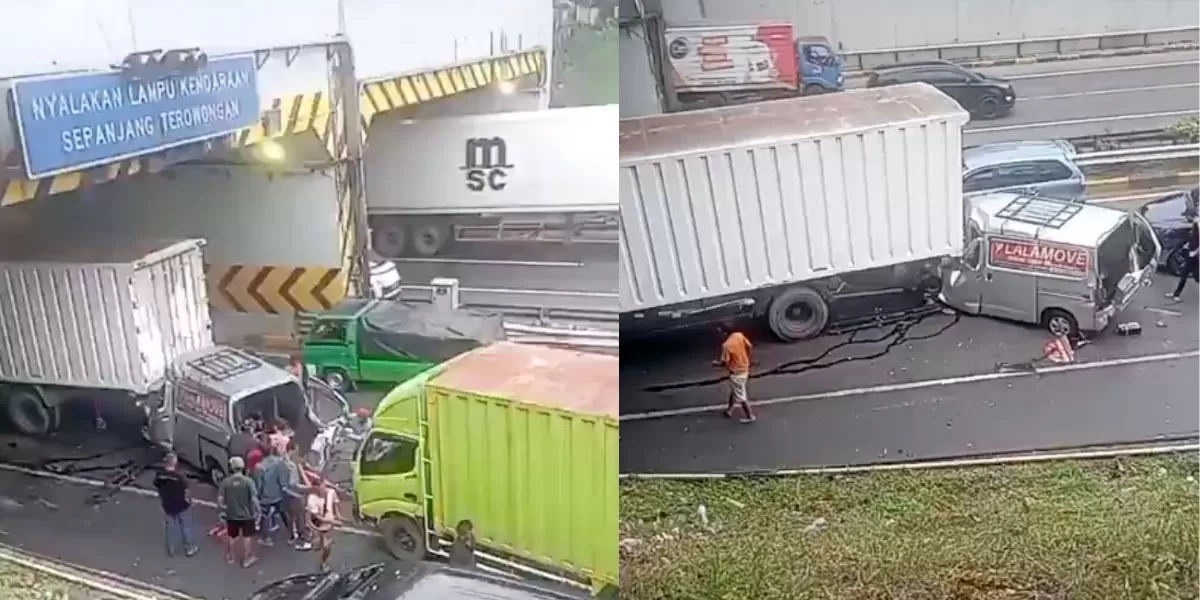 Kecelakaan beruntun di Tol JORR (X/@gimbot75)