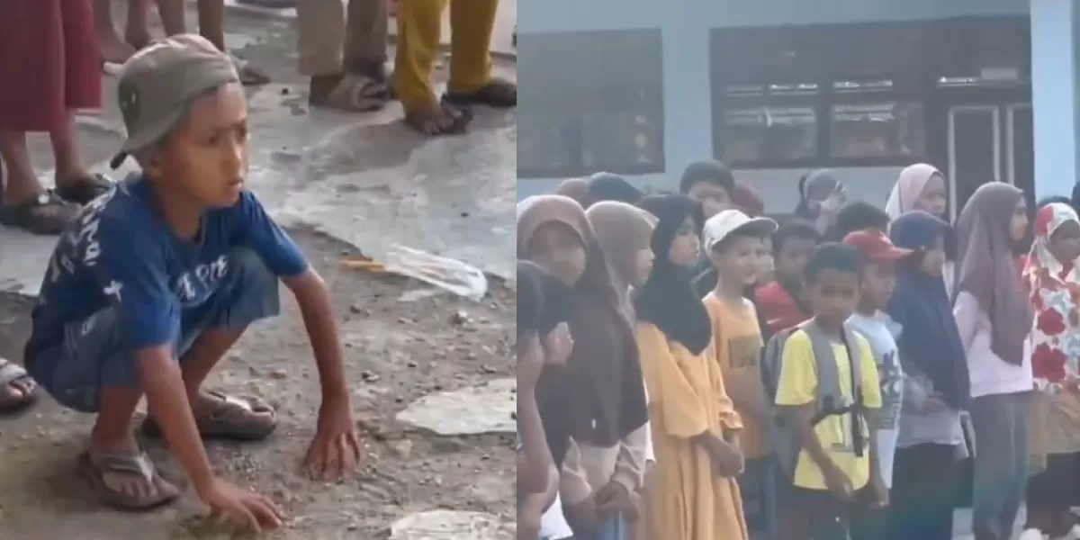 Ratusan siswa SD Inpres Parang di Kabupaten Bantaeng menunggu pembagian program Makan Bergizi Gratis (MBG) hingga sore hari. (X/neVerAl0nely___)