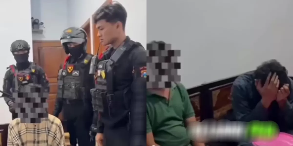 Petugas mengamankan pelaku pesta mesum sesama jenis di Jember  (Instagram @jember24jam_)