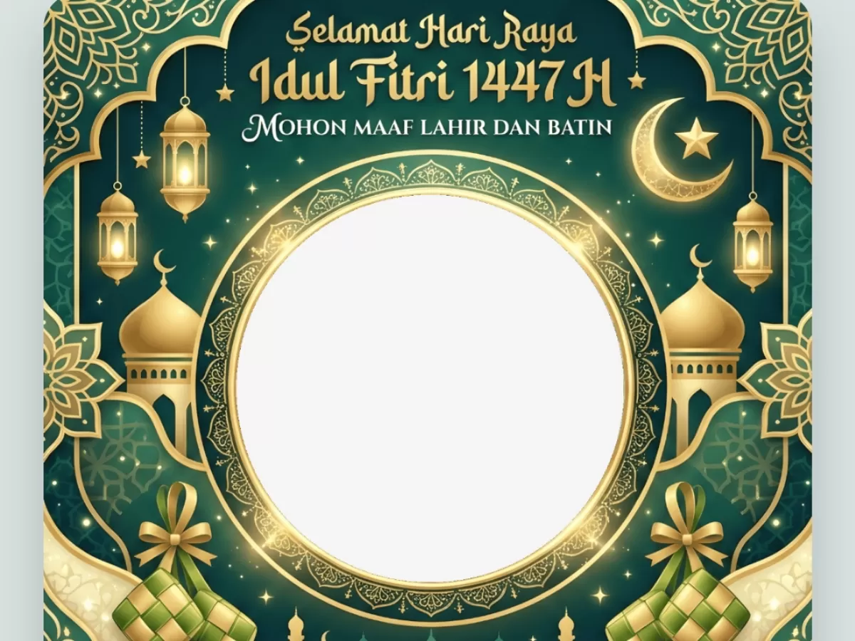 Twibbon Idul Fitri 1447 Hijriah/ 2026. (Twibbonizen.com/Rois Odyssey)