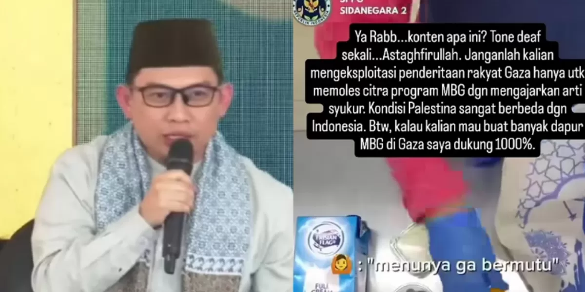 Ustaz Hilmi Firdausi menanggapi video konten viral dari SPPG Sidanegara 2 Cilacap.  ( Instagram/hilmi.firdausi)