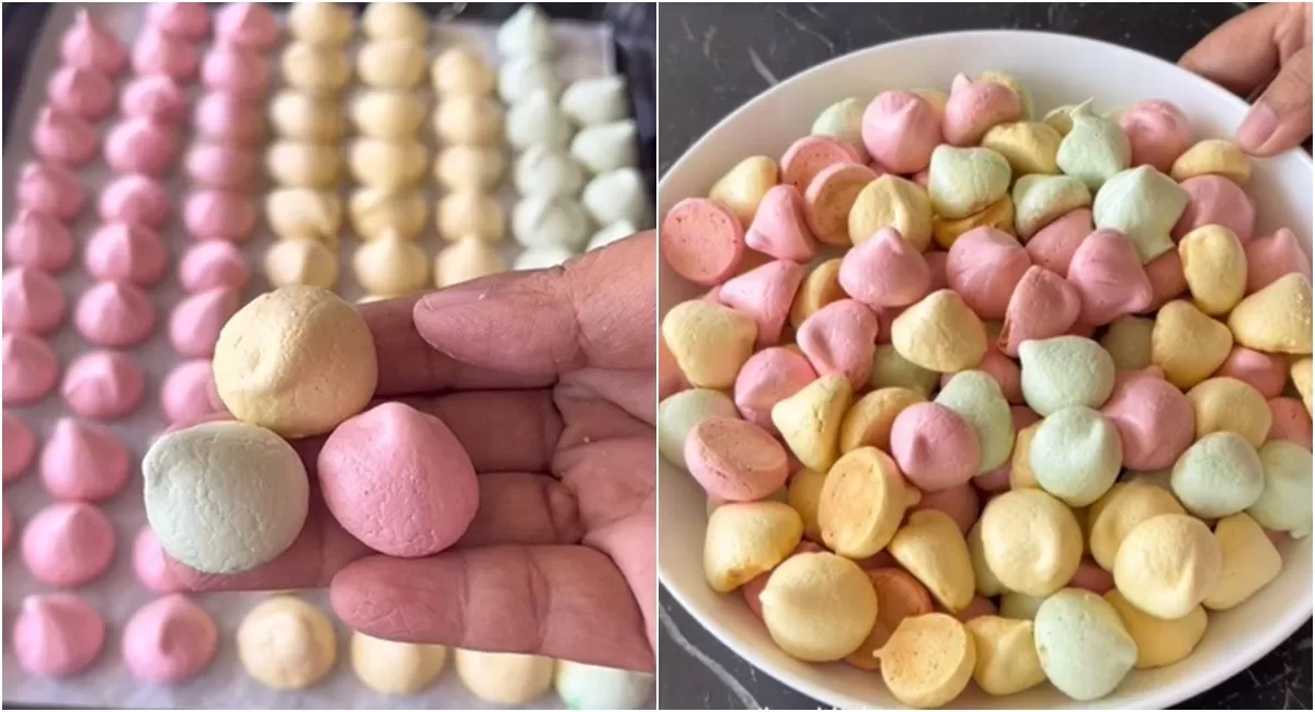 Potret cantiknya maringue cookie, kue warna-warni yang dibuat dari putih telur sisa kue lebaran (Instagram/vina_kitch)