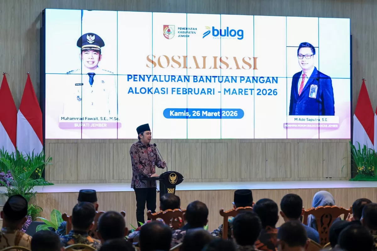 Bupati Jember Muhammad Fawait saat melakukan paparan. (Dok Diskominfo Jember)