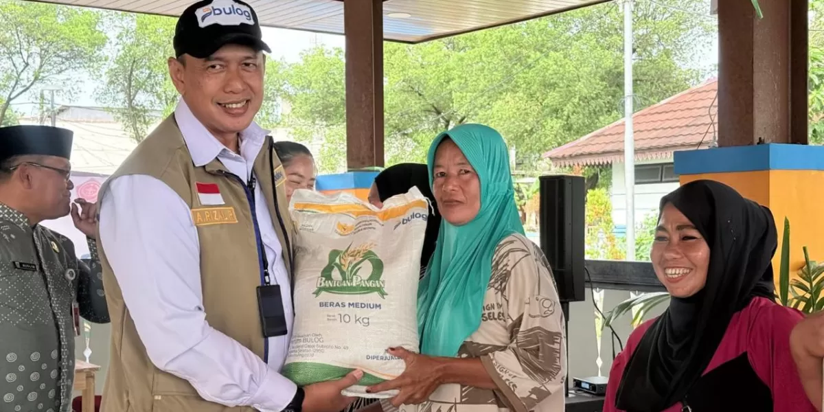 Bantuan pangan dari BULOG. (Dok. Badan Komunikasi Pemerintah (Bakom) RI)