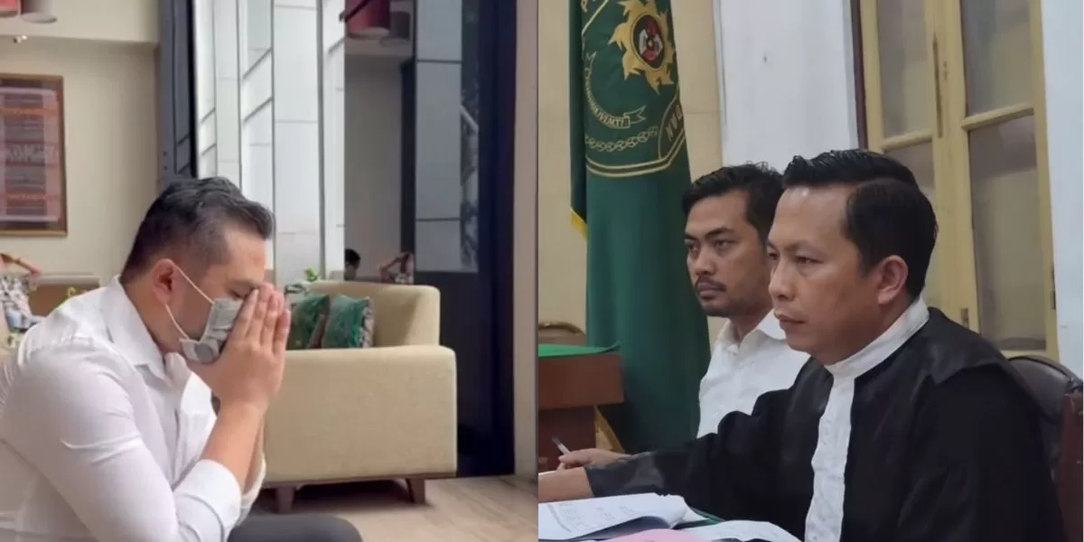 Amsal Sitepu (kiri) sesaat sebelum sidang putusan di PN MEdan (Kolase Instagram @lovia_s, @willyamraja)