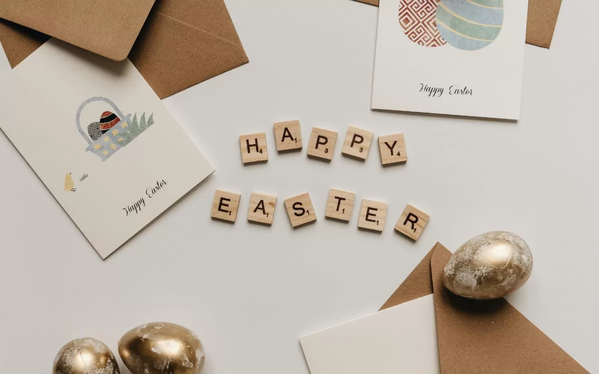 Ilustrasi ucapan Paskah 2026 atau Happy Easter 2026 (Pexels.com/alleksana)