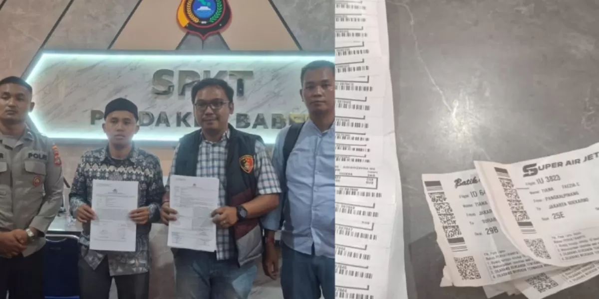 Super Air Jet buka suara terkait isu viral usai disebut tinggalkan 29 penumpang yang menuju Jakarta dari Pangkalpinang.  (Instagram/humaspoldakep.babel)