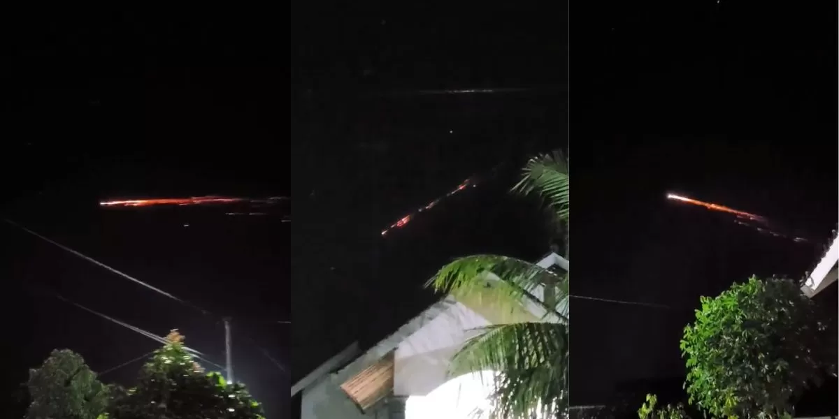 Penampakan objek bercahaya yang melitas di langit Lampung (X @Autosultan_team)