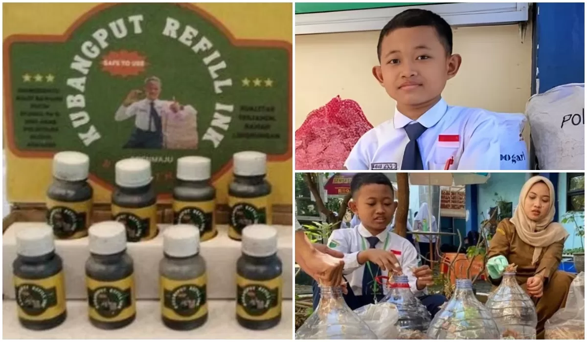 Potret Raihan Jouzouz Shamsuddin, pelajar SMPN 57 Surabaya yang berhasil menyulap limbah kulit bawang putih jadi tinta refill spidol (Instagram/spenmajusby_official)