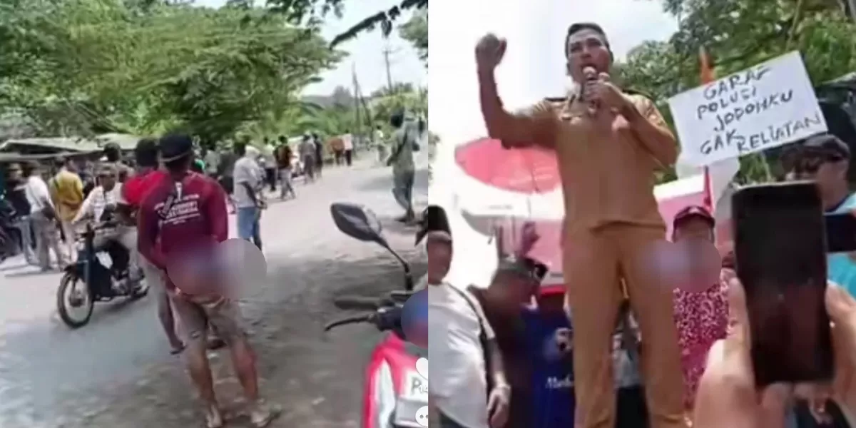 Demo tolak kendaraan besar di Puger Jember  (Instagram @jember24jam_)