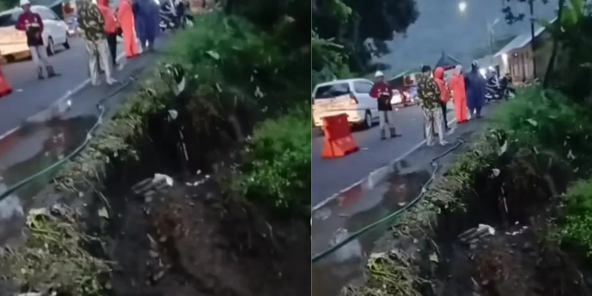 Jalur kumitir kembali longsor  (Tiktok @Lintas Banyuwangi )