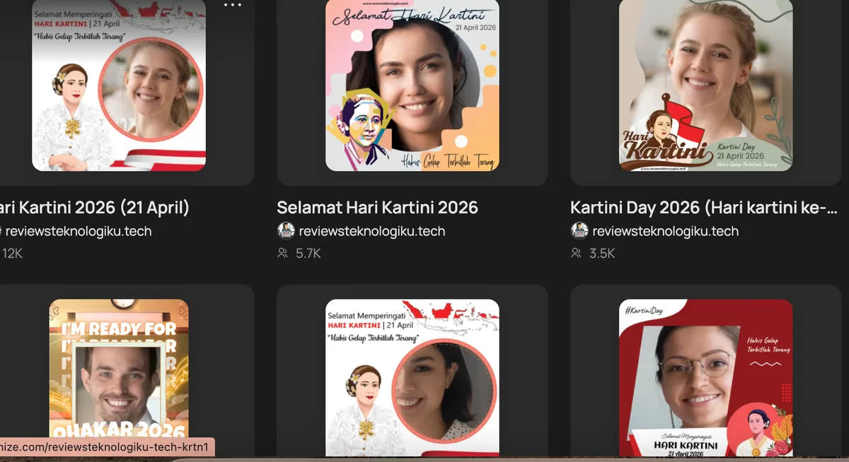 Contoh desain twibbon Hari Kartini 2026 (Twibbonize)