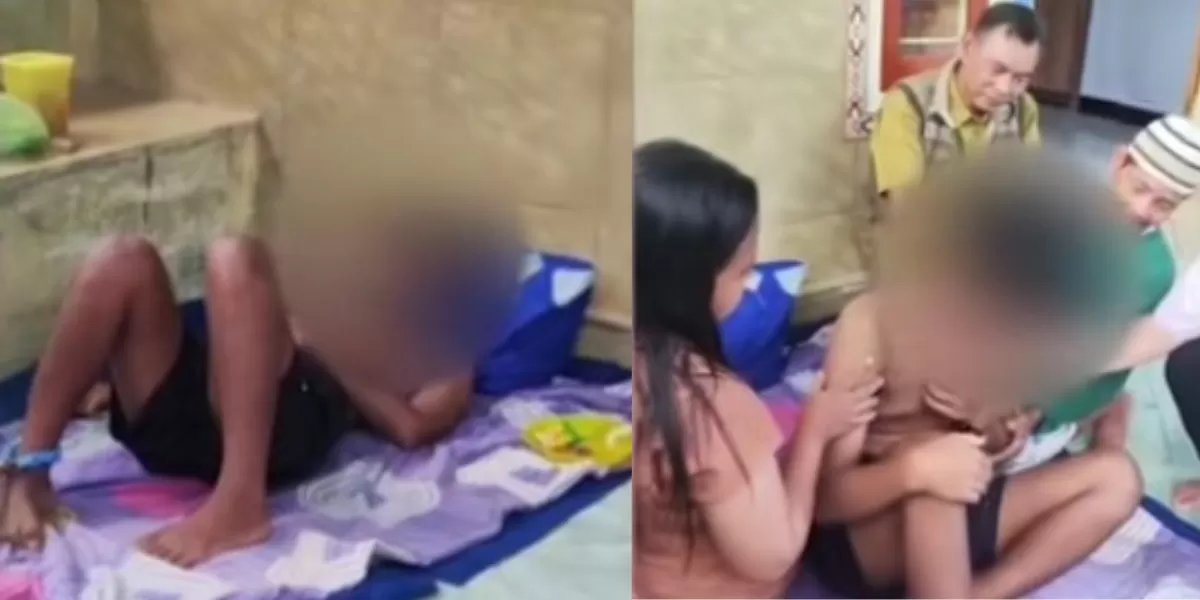 Potret MVA dipasung keluarga  (Tiktok @ftv.jember)