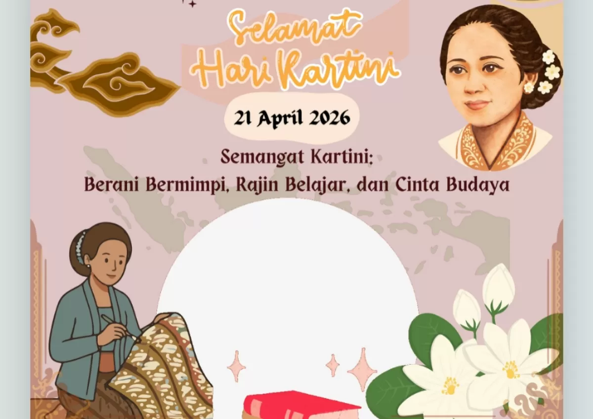 Twibbon Hari Kartini 2026 terbaru. (Twibbonize.com/Ariyati Pangestuti)