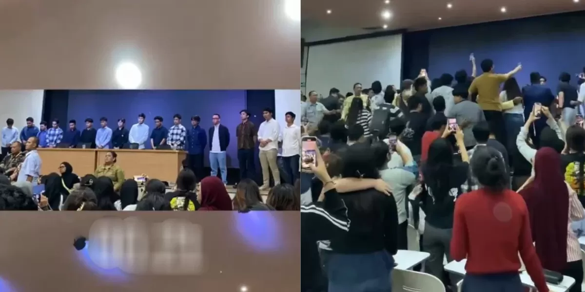 Suasana sidang terbuka mahasiswa Fakultas Hukum UI  (X @EchoByte07)