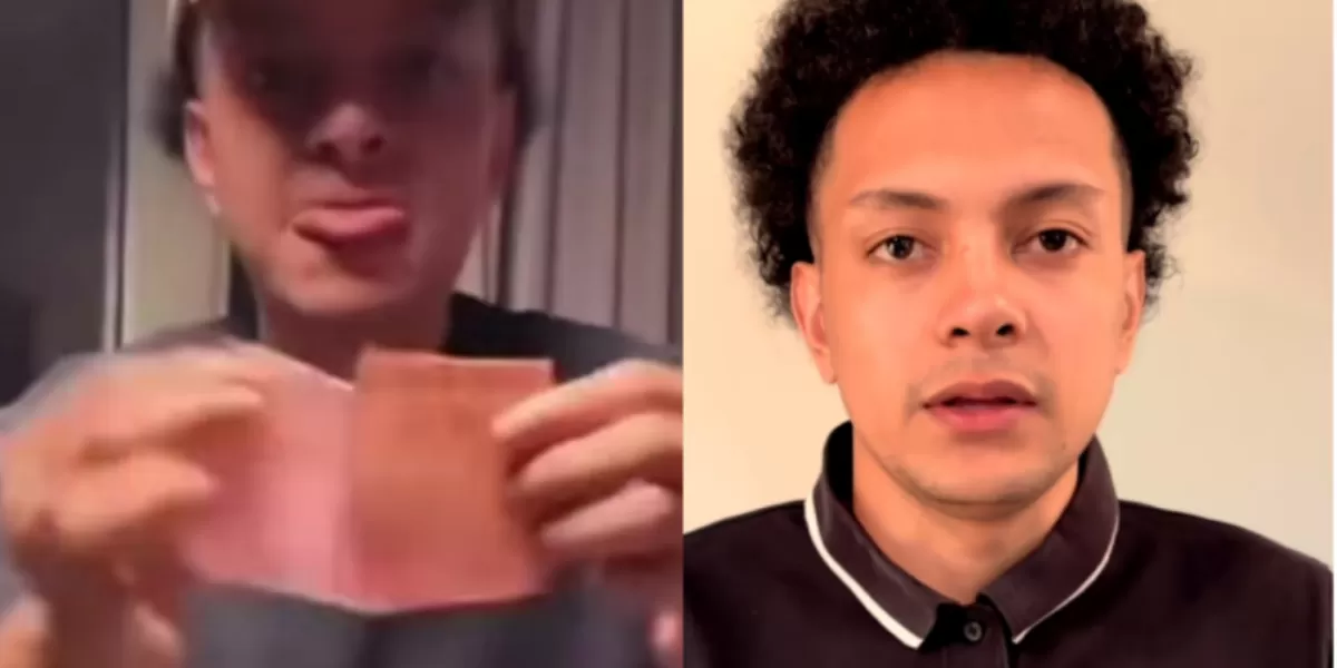 Viral WNA Timor Leste menyobek uang Rp100 ribu saat siaran live di TikTok.  (Instagram/feedgramindo)