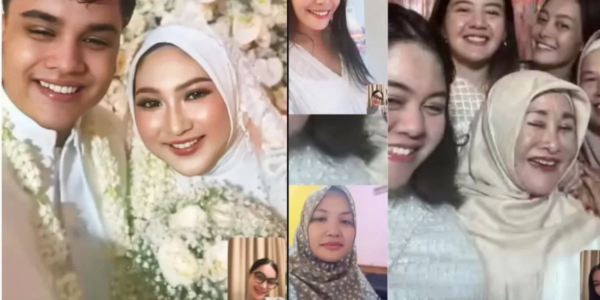 Ressa dan istri video call dengan Denada saat pernikahan  (Instagram @denadaindonesia)