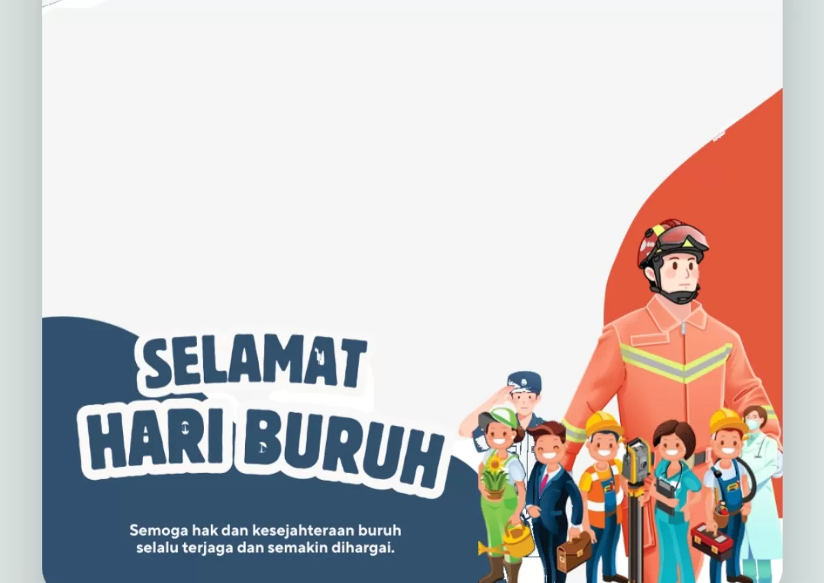 Twibbon Mayday atau Hari Buruh 1 Mei 2026. (Twibbonize.com/Rahman Sukran)