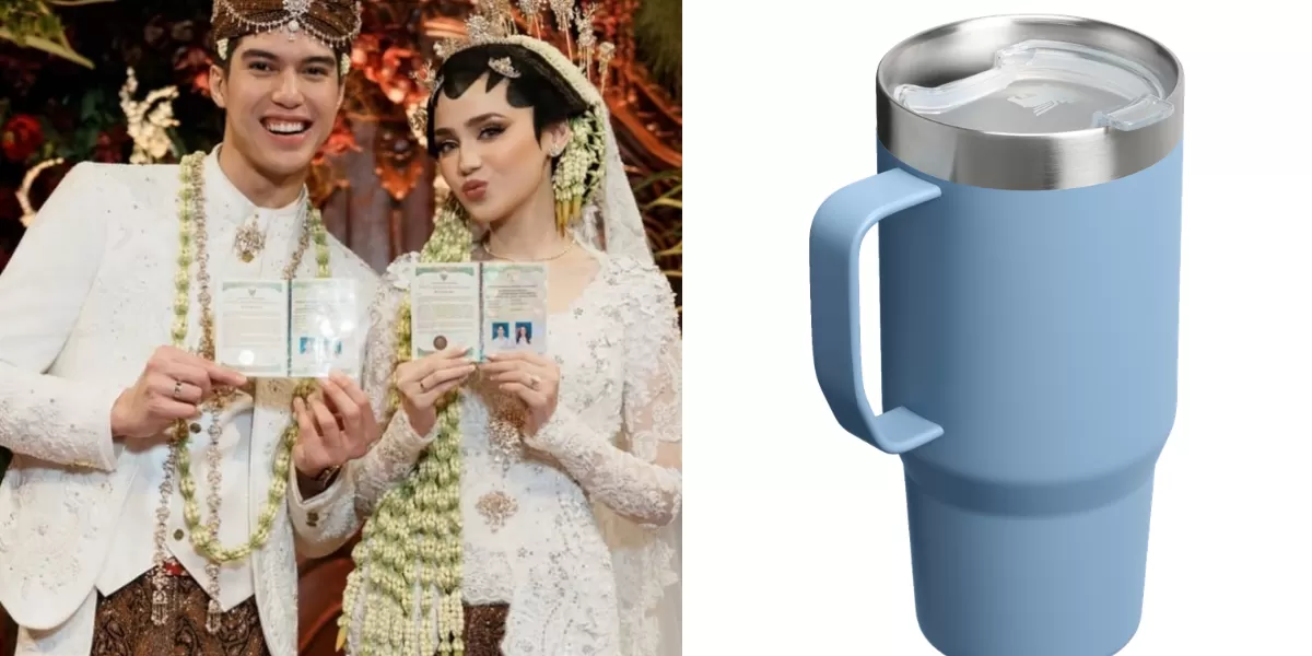 Tumbler Stanley, souvenir pernikahan El Rumi dan Syifa Hadju  (Instagram @syifahadju)