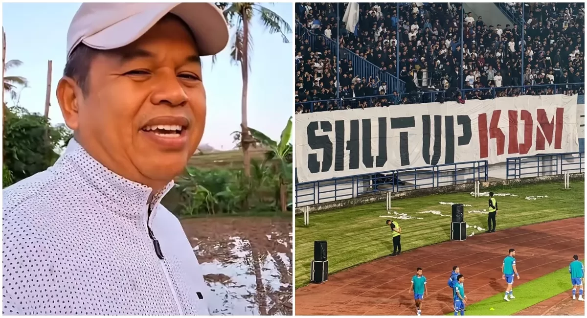 Respons KDM usai Bobotoh pasang banner 'Shut Up KDM' di GBLA, Gubernur Jabar tekankan profesionalisme dan tak bermaksud bawa Persib ke ranah politik (Instagram/dedimulyadi71)