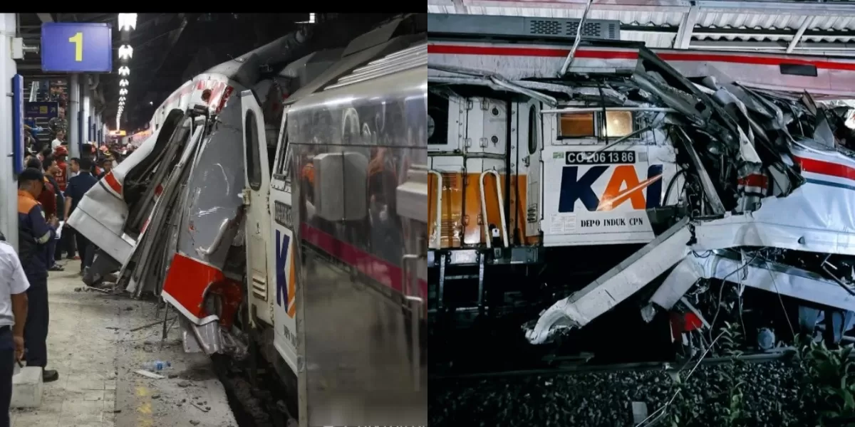 Kecelakaan KRL commuter Line dan KA Bromo Anggrek  (X @NaraSenyap)