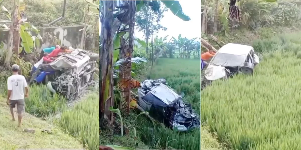 Kondisi Avanza yang tertemper KA Argo Bromo Anggrek di Grobogan (X/@NaraSenyap)