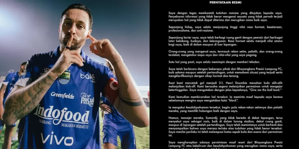 Pernyataan resmi Marc Klok tak lakukan rasisme terhadap Henri Doumbia  (Instagram @marcklok)