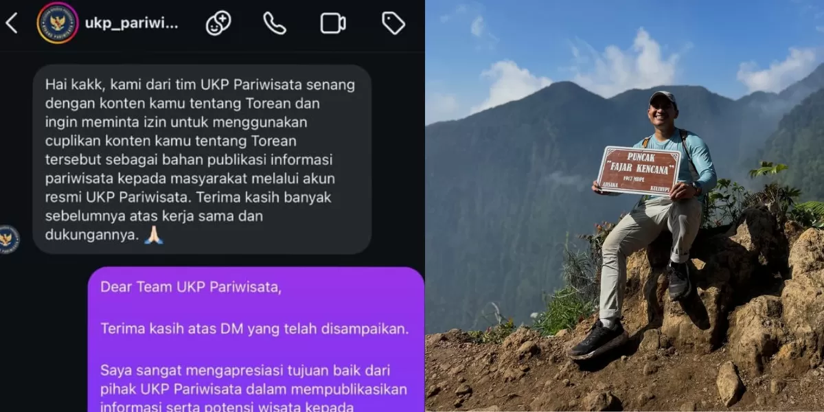 Kisah viral seorang pendaki yang konten videonya hendak dipakai sebagai bahan publikasi oleh UKP Pariwisata, padahal untuk menerbangkan drone aja biayanya Rp2  (Instagram/canro.simarmata)