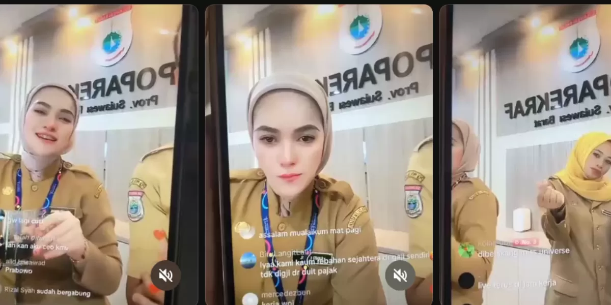 ASN di Sulbar malah live tiktok saat jam kerja. (Threads/qiiikyyy)