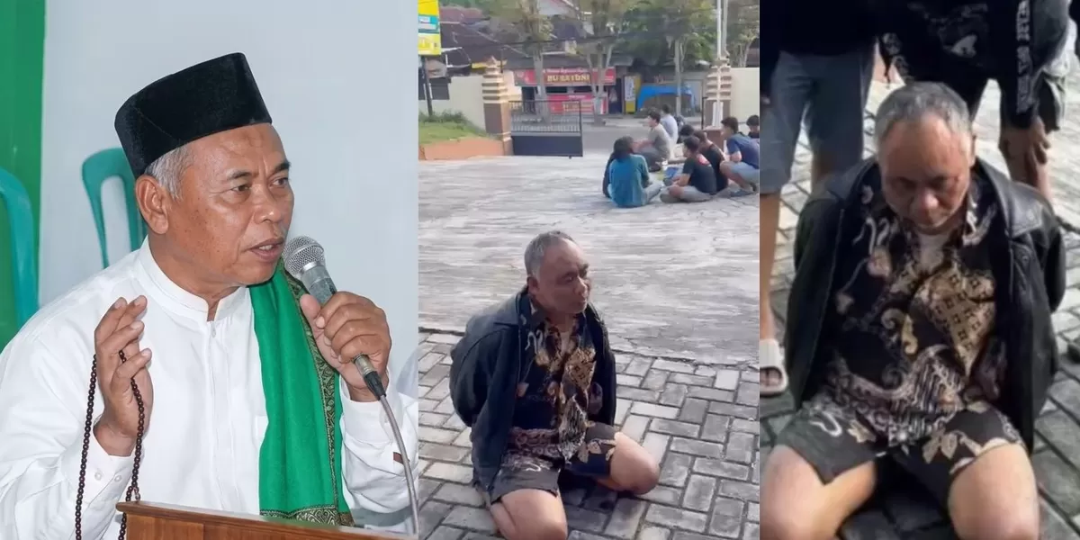 Kiai Ashari (kanan) saat ditangkap di Wonogiri (Kolase Instagram @patihits, X @video_2424)