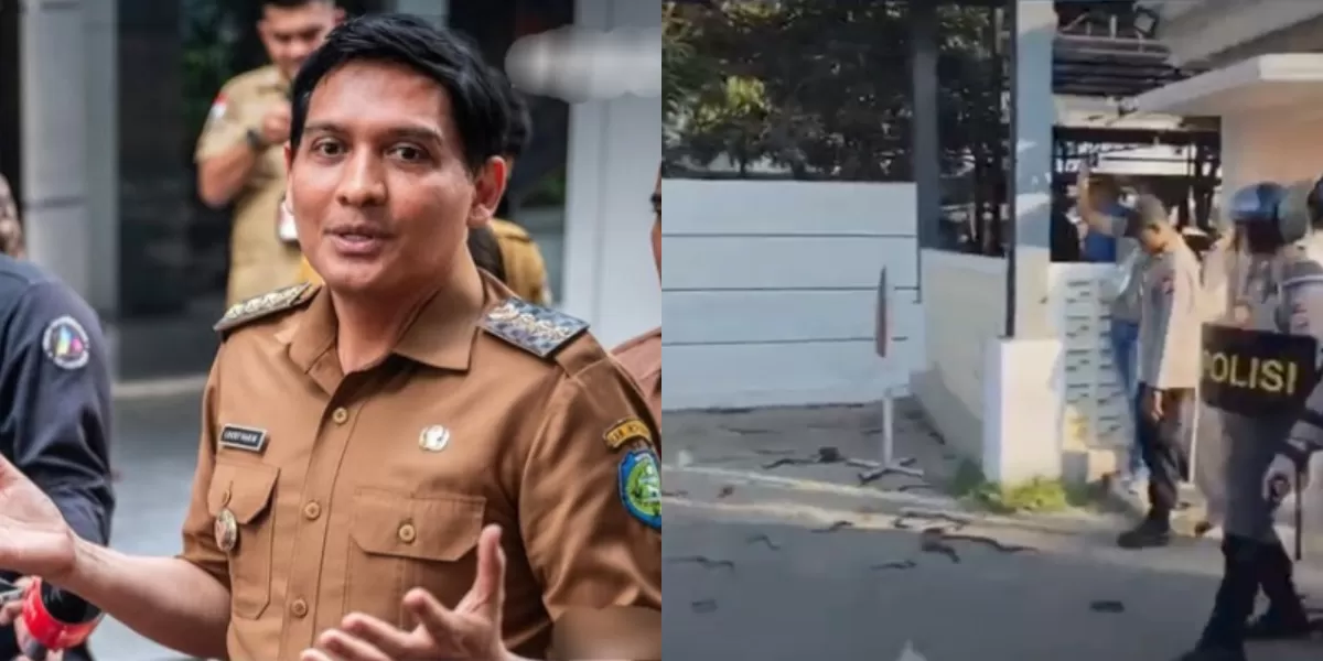 Lucky hakim dan ular-ular yang dilemparkan pendemo  (Instagram @luckyhakim)