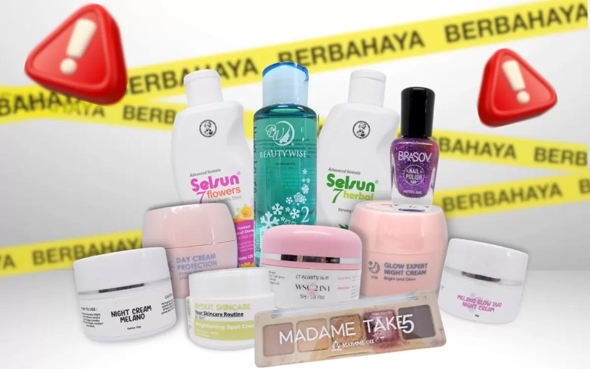 Ilustrasi daftar produk kosmetik yang ditarik peredaran setelah BPOM menemukan kandungan berbahaya di dalamnya (Instagram/bpom_ri)