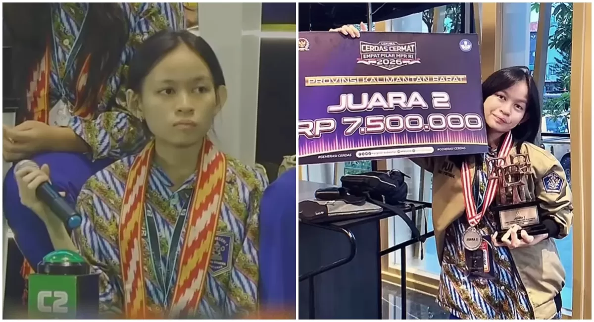 Potret Josepha Alexandra, siswi SMAN 1 Pontianak akhirnya meraih juara 2 di tengah polemik penilaian dewan juri Lomba Cerdas Cermat Empat Pilar MPR RI  (Instagram/jsphalxndra)
