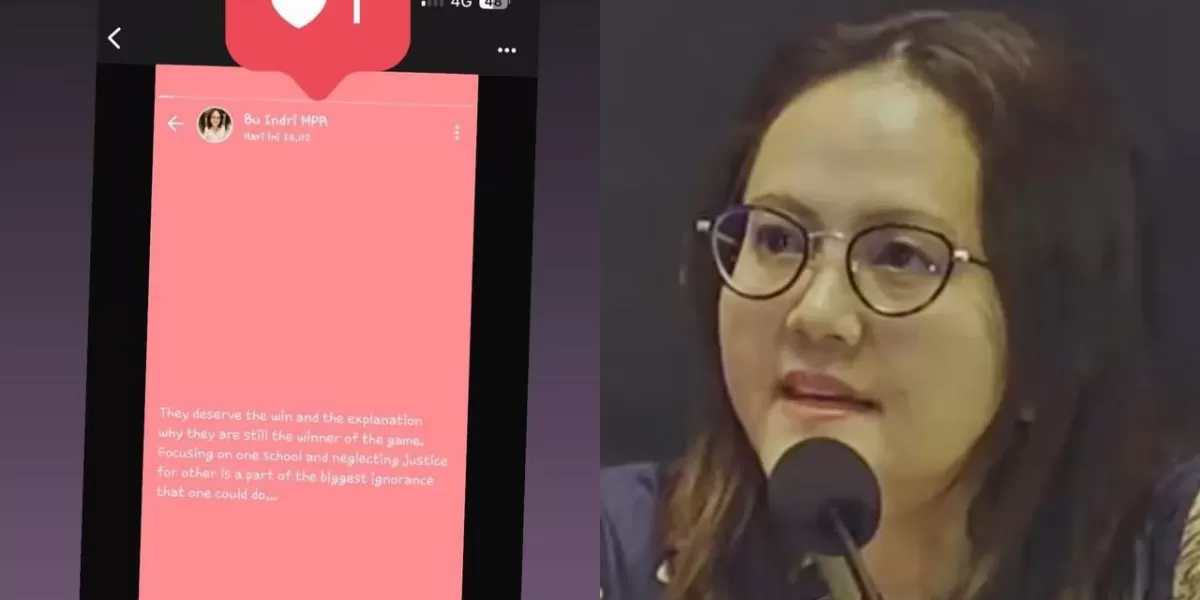  Indri Wahyuni, juri Lomba Cerdas Cermat Empat Pilar MPR RI 2026 diduga membuat story atau status WhatsApp yang bernada menyindir peserta.   (Instagram/kementerianbakuhantam)