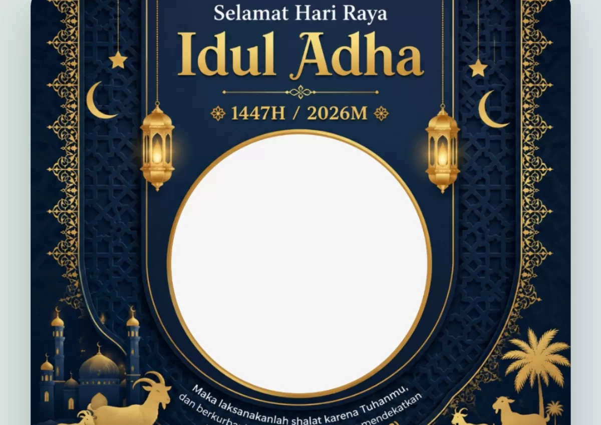 Twibbon Hari Raya Idul Adha 2026. (Twibbonize.com/Fakhrurrazy Ibn syam)