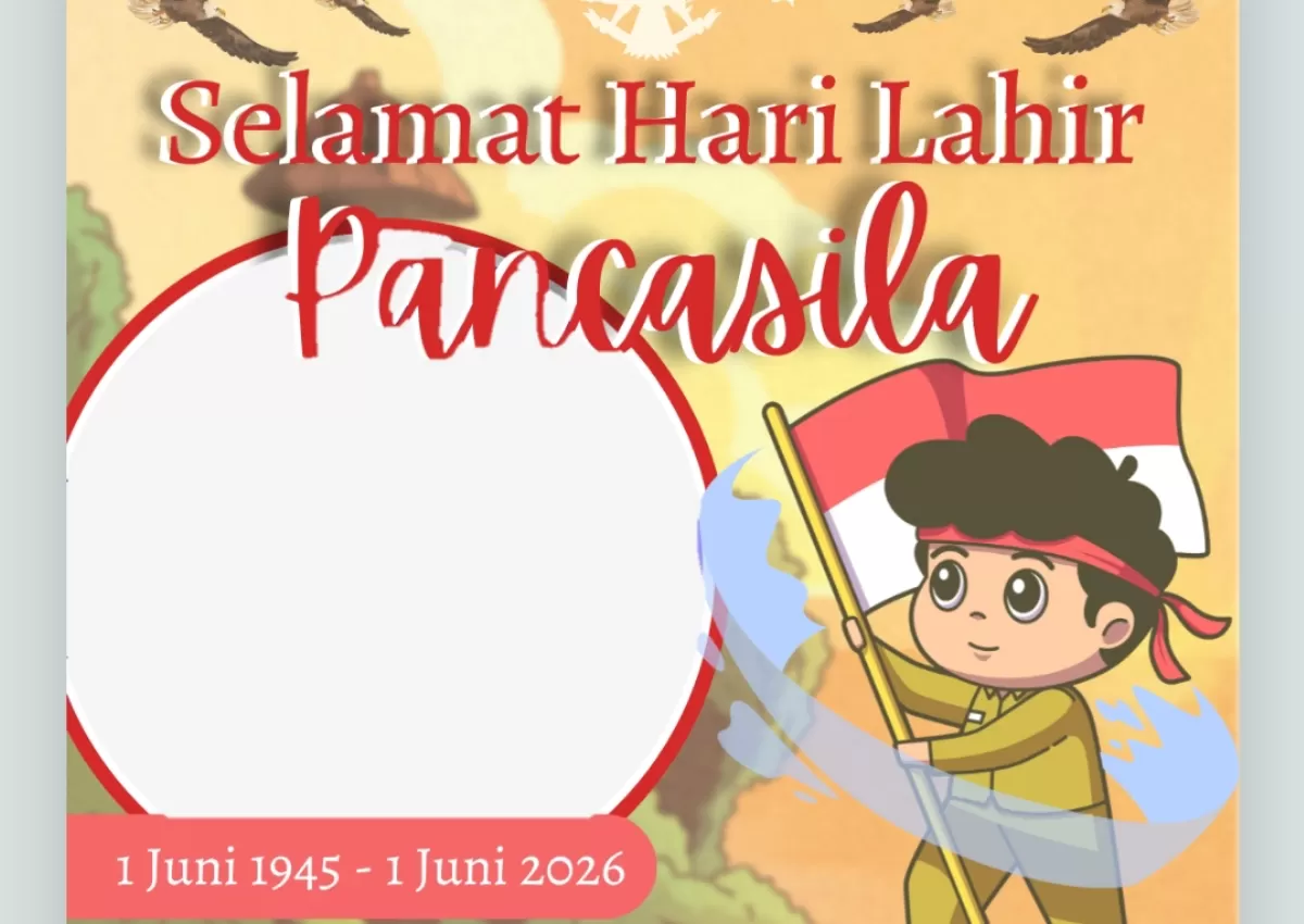 Twibbon Hari Lahir Pancasila 2026. (Twibbonize.com/Kayla Fitri Ramadani)