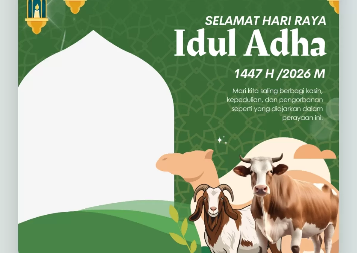 Twibbon Hari Raya Idul Adha 1447 Hijriah. (Twibbonize.com/sugema Apriyan)