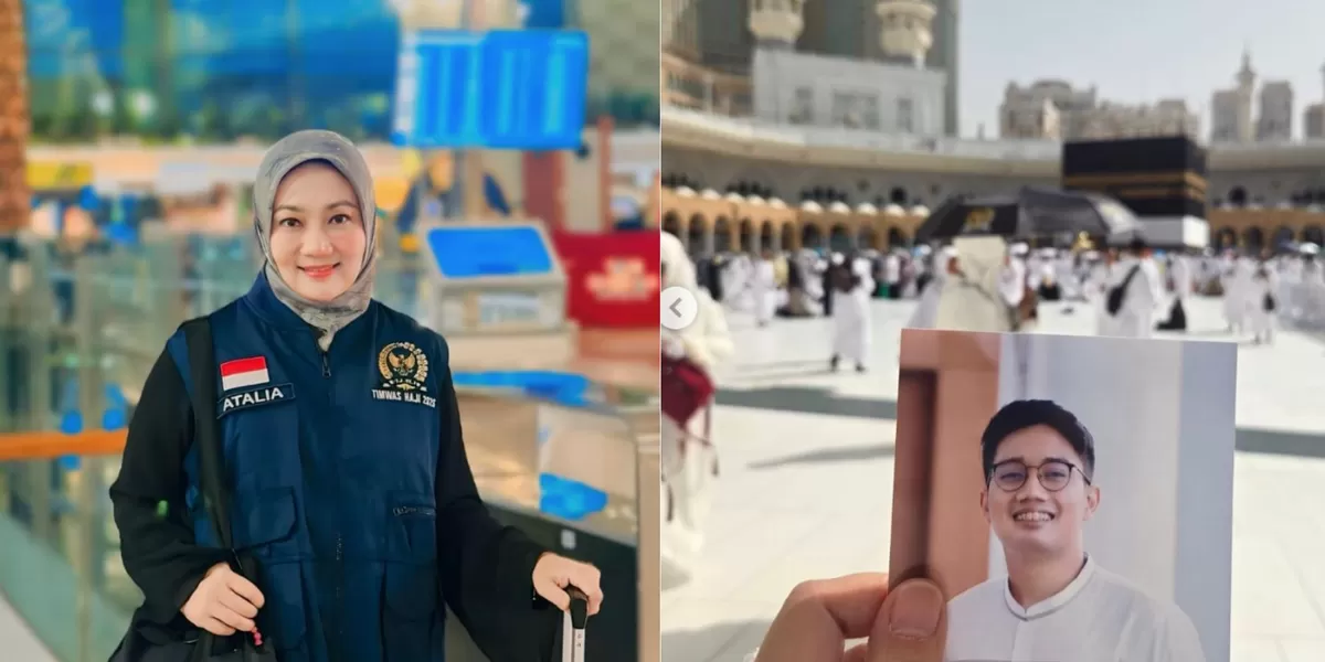 Atalia Praratya (kiri) saat badalkan haji sang putra (kanan) (Instagram @ataliapr)