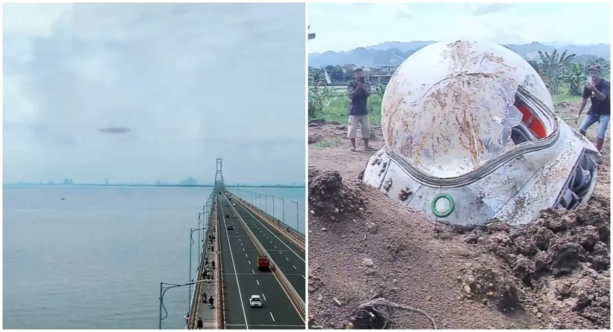 Viral penampakan pesawat UFO melintas dekat jembatan Suramadu hingga crashlanding mendarat di tanah kosong Madura yang ternyata jadi promosi film terbaru Bayu Skak (Instagram/skakstudios/adegancepat)